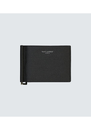Saint Laurent Grain leather wallet with money clip