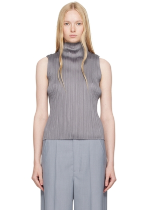 PLEATS PLEASE ISSEY MIYAKE Gray Ramie Pleats Top