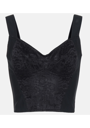 Dolce&Gabbana Lace-trimmed jacquard bustier