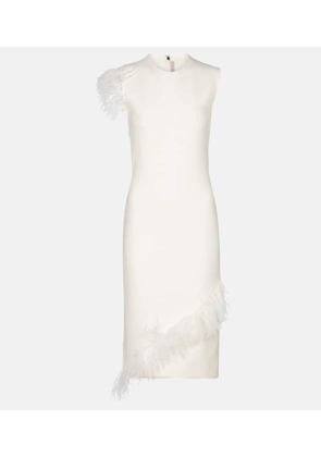 Christopher Kane Feather-trimmed wool-blend dress