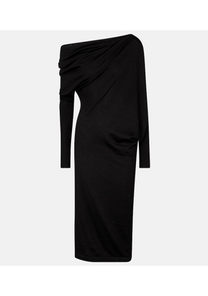 Tom Ford Cashmere and silk off-shoulder midi dress