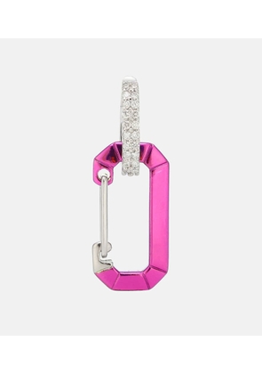 Eera Chiara 18kt white gold and sterling silver single earring with diamonds