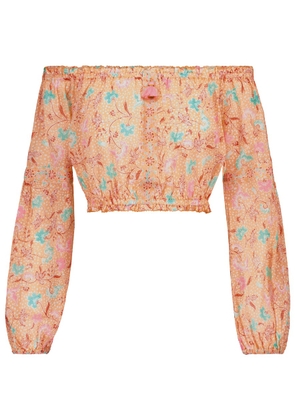 Poupette St Barth Rachel printed cotton crop top