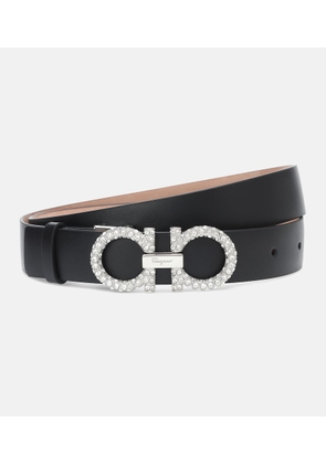 Ferragamo Gancini embellished leather belt