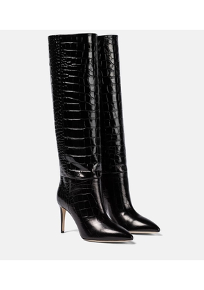 Paris Texas Croc-effect leather knee-high boots