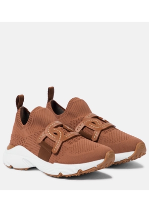 Tod's Leather-trimmed knit sneakers
