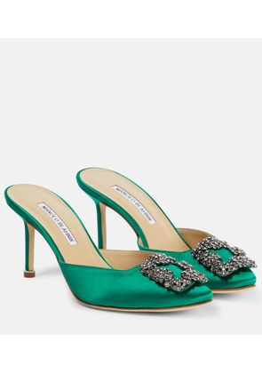 Manolo Blahnik Hangisimu 70 embellished satin mules