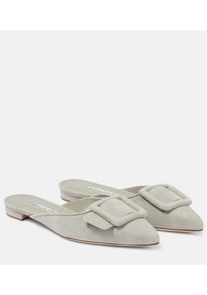 Manolo Blahnik Maysale suede mules