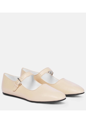 The Row Ava leather ballet flats
