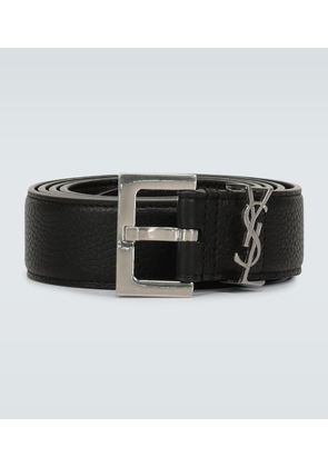 Saint Laurent Slim grained leather belt