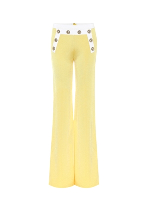 Balmain High-rise knit flared pants