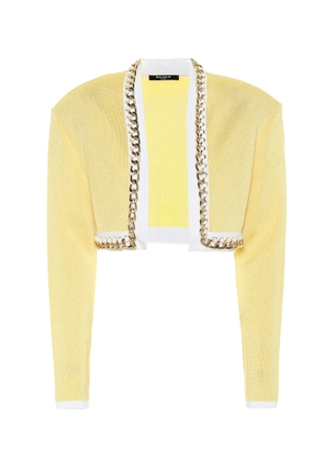Balmain Chain-link cropped knit jacket