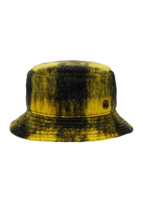 Maison Michel Jason checked mohair-blend bucket hat