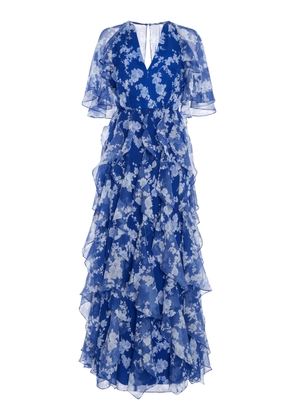 Carolina Herrera Ruffled Silk Chiffon Midi Dress - Moda Operandi