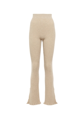 Victoria Beckham Ribbed-knit wool-blend flared pants