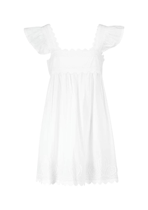 Juliet Dunn Baby Doll embroidered cotton mini dress