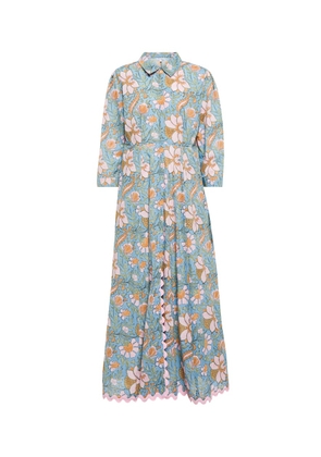 Juliet Dunn Floral cotton shirt maxi dress