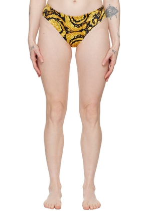 Versace Underwear Black & Yellow Barocco Briefs