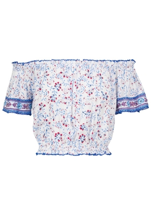 Poupette St Barth Camilla floral off-shoulder blouse