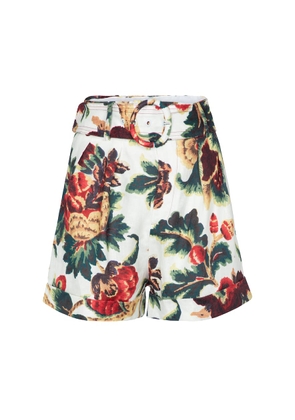 SIR Ambroise belted floral linen shorts
