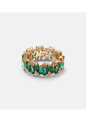 Suzanne Kalan 18kt gold ring with emeralds