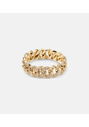 Shay Jewelry 18kt gold chain ring with diamonds