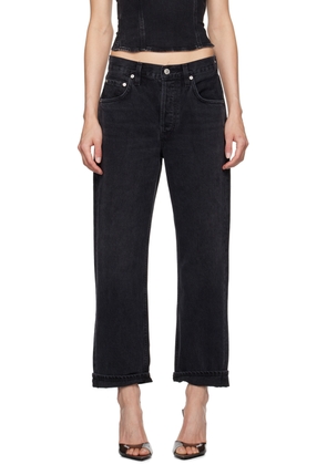 Citizens of Humanity Black Dahlia Bow Leg Baby Roll Jeans