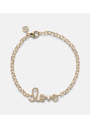 Sydney Evan Love 14kt yellow gold and diamonds chainlink bracelet