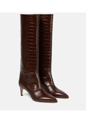 Paris Texas Croc-effect leather knee-high boots