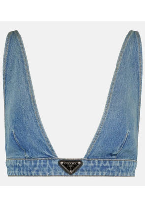 Prada Logo denim bralette