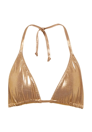 Norma Kamali Lame triangle bikini top