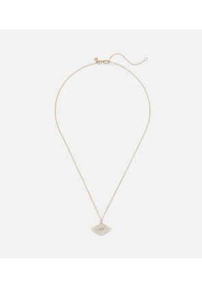 Sydney Evan Groovy Eye 14kt yellow gold necklace with diamonds