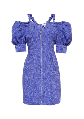 Ganni Jacquard puff-sleeve minidress
