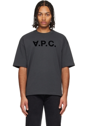 A.P.C. Gray Flocked T-shirt