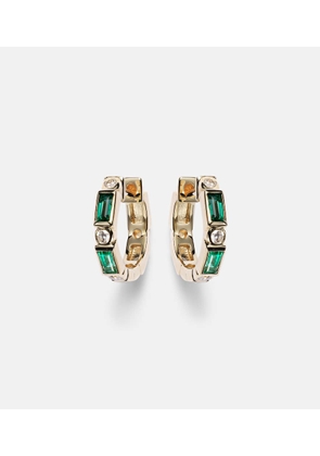 Sydney Evan Huggie 14kt yellow gold embellished earrings