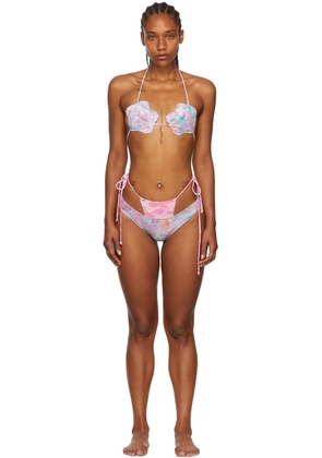 Collina Strada SSENSE Exclusive Purple Recycled Nylon Bikini