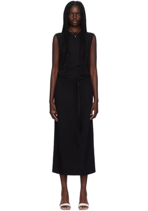 TOTEME Black Fluid Tie-Waist Maxi Dress