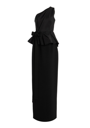 Carolina Herrera Bow-Detailed Stretch-Crepe Peplum Gown - Moda Operandi