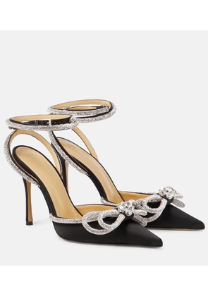 Mach & Mach Double Bow embellished satin pumps