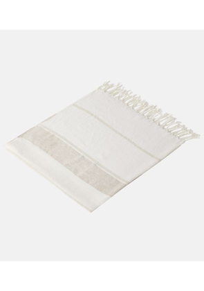 Brunello Cucinelli Striped linen-blend blanket