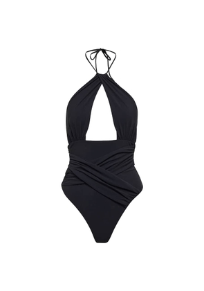 Nensi Dojaka Cutout ruched halterneck swimsuit