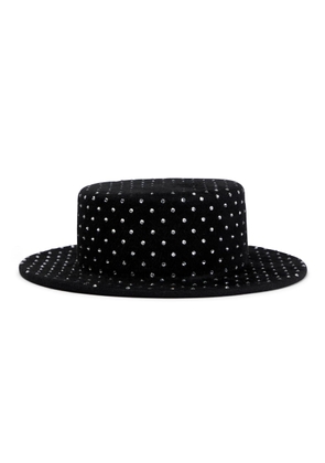 Ruslan Baginskiy Embellished felt canotier hat