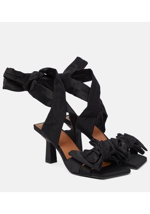 Ganni Bow-trimmed lace-up sandals
