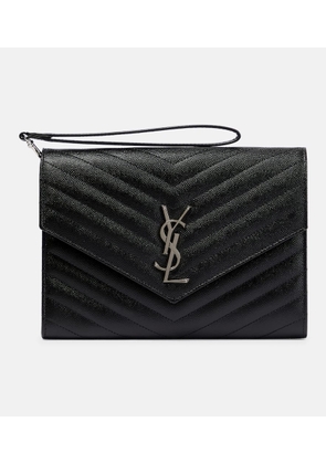 Saint Laurent Cassandre leather clutch