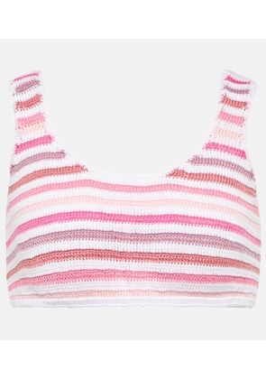 Anna Kosturova Striped crochet crop top