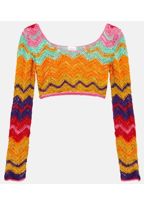 Anna Kosturova Chevron crochet crop top