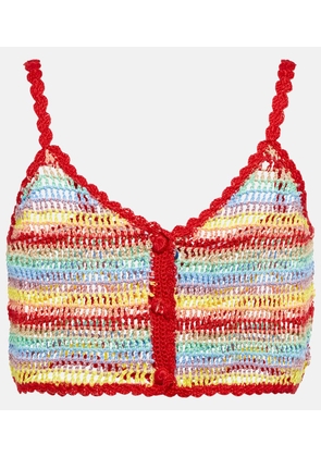 Anna Kosturova Striped crochet crop top