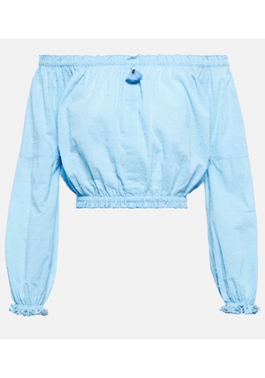 Poupette St Barth Galia cotton off-shoulder top