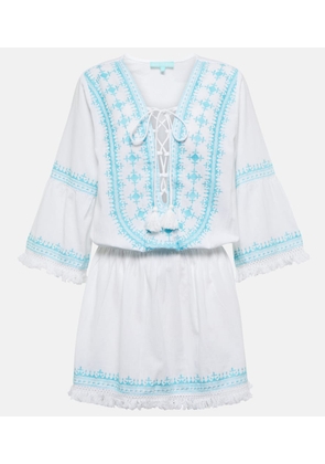 Melissa Odabash Martina cotton and linen embroidered minidress