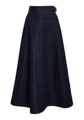 Adam Lippes Wrap Denim Midi Skirt - Moda Operandi